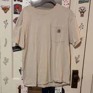 Carhartt Men's Beige Short Sleeve Pocket Tee